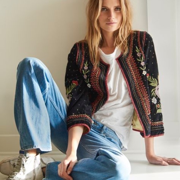 Simon Chang Glam Statement Jacket Black Beaded Sparkly Soft - Size M - Picture 12 of 12